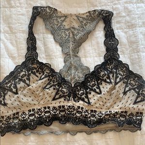 Free People Lace Velvet Bralette